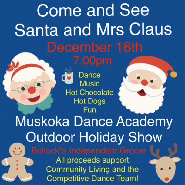 A poster for Muskoka Dance Academy's 2021 outdoor holiday show.