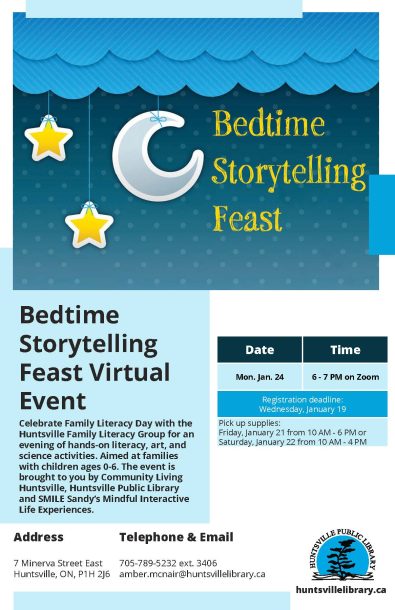 A poster for the 2022 Bedtime Storytelling Feast.