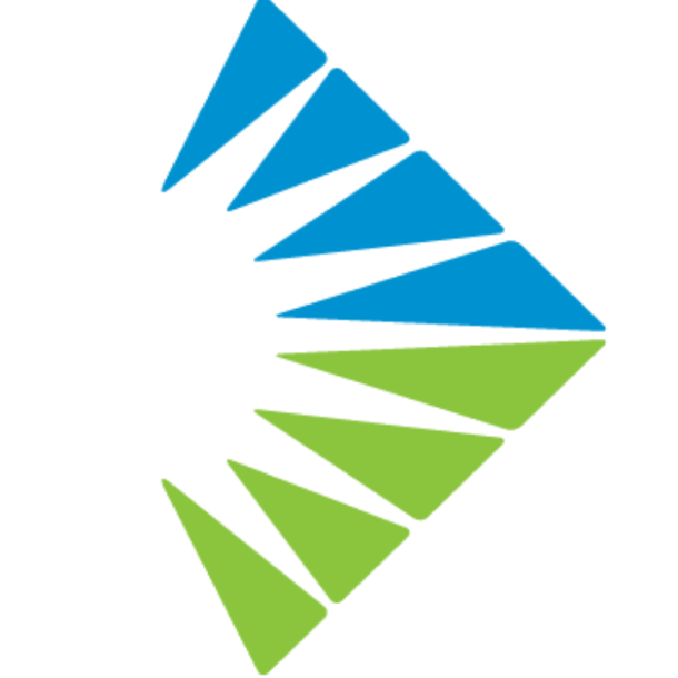 A blue and green Community Living starburst logo