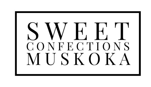 Sweet Confections Muskoka logo with black text of business name on white background.
