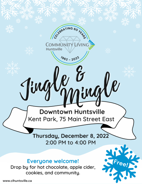 Poster for 2022 Jingle and Mingle Event happening December 8