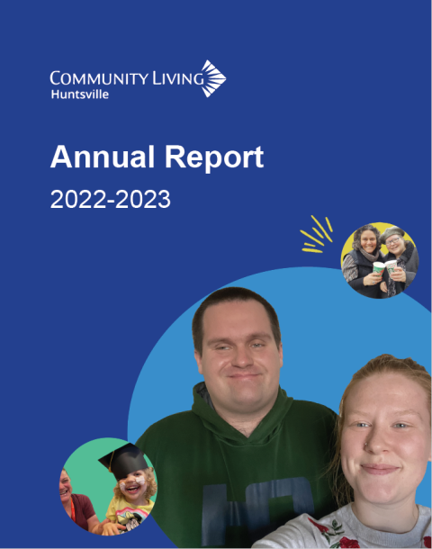 A screenshot of Community Living Huntsville's 2022-2023 Annual Report Cover