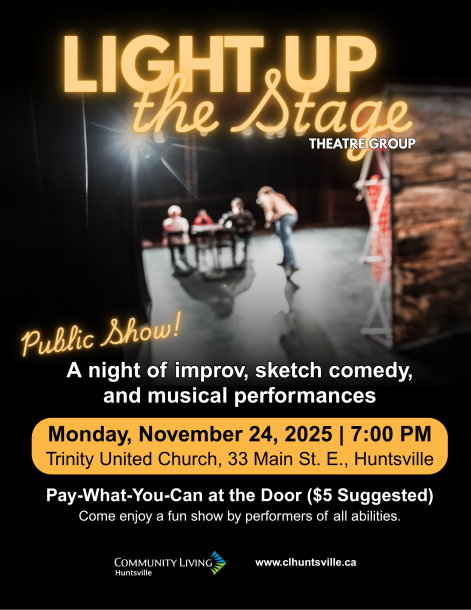 A poster for Light Up the Stage Theatre Group's public show in November 2025.