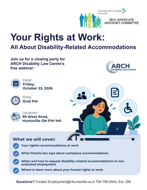 Poster for ARCH Disability Law webinar watch party in October 2026.